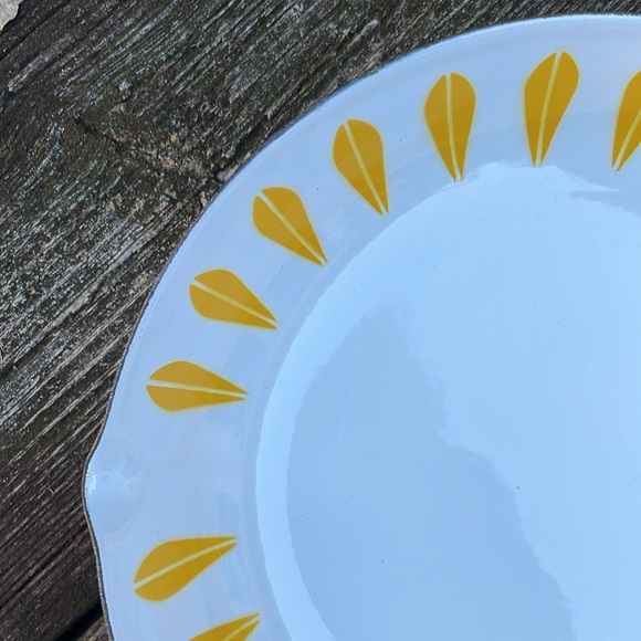 Cathrineholm VTG yellow white lotus omelet skillet frying pan 9” Norway  MCM 60s - Picture 11 of 13